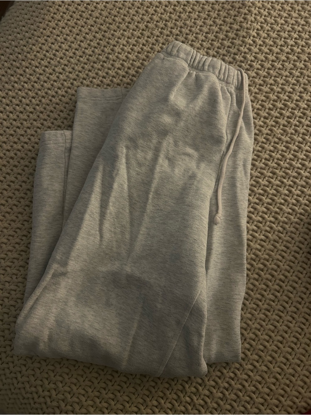 SKIMS Cotton Fleece Classic Straight Leg Sweatpants - light heather gray size S